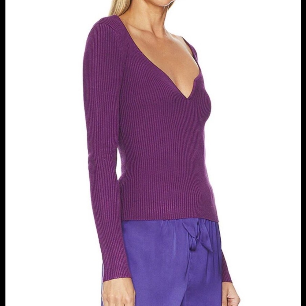 Lovers + Friends Lilac Ribbed Knit Top